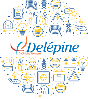 Infographie du CFA Delépine et des métiers de l'électricité.